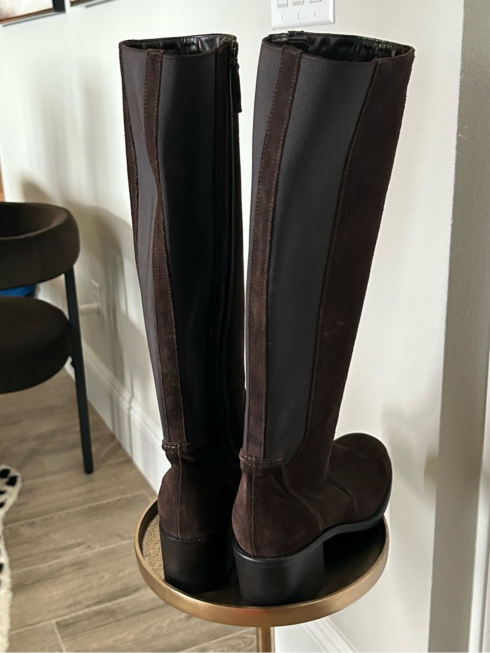 Aquatalia Brown Suede Knee-High Riding Boots/Weatherproof. Size 12 M.   NWOT - Picture 8 of 10